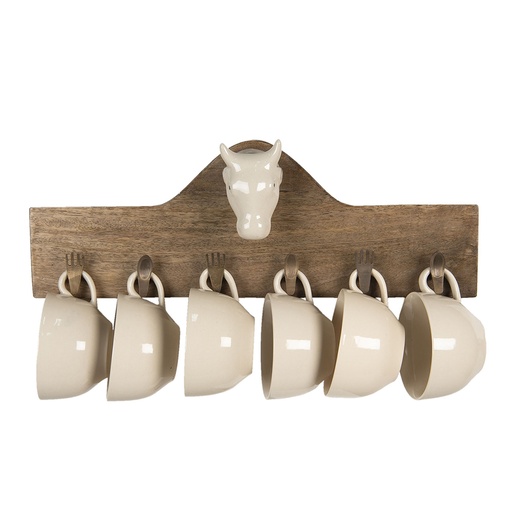 Rek met 6 mokken 48x9x17 cm / 300 ml (6)