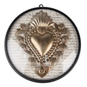 Wanddecoratie hart Ø 23x4 cm