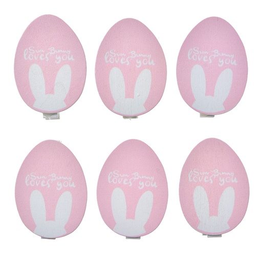 Knijper met ei (set van 6) 3x1x5 cm