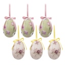 Decoratie hanger ei (set 6) Ø 7x10 cm