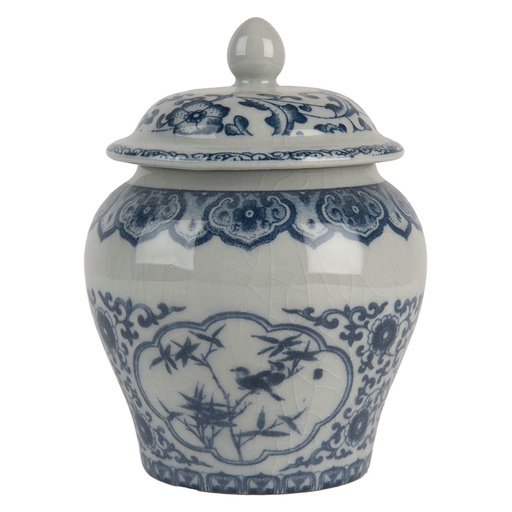 Decoratie pot met deksel Ø 9x13 cm