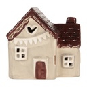 Decoratie huisje met LED 8x6x8 cm