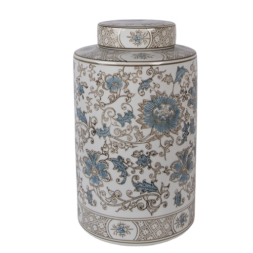 Decoratie pot met deksel Ø 18x30 cm