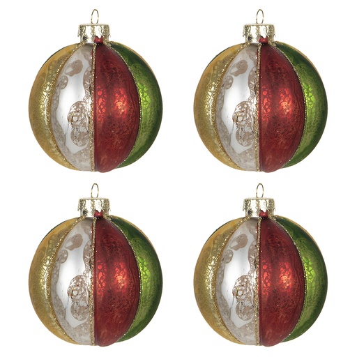 Doos kerstballen Ø 8x8 cm (set 4)