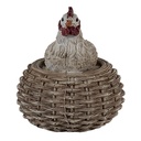 Decoratie hanger kip 5x5x6 cm