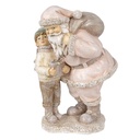 Decoratie kerstman met kind 13x11x18 cm