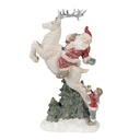 Kerstman op rendier 19x10x33 cm