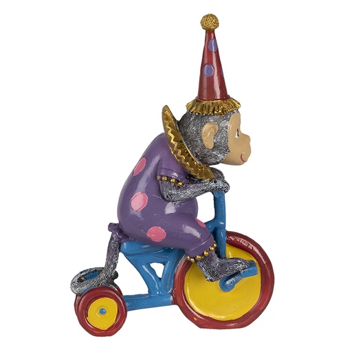 Decoratie aap op driewieler 9x4x14 cm