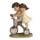 Decoratie kinderen op fiets 10x6x14 cm