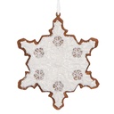 Decoratie hanger sneeuwvlok 9x1x10 cm