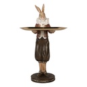 Decoratie konijn met schaal 13x10x28 cm