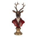 Decoratie buste rendier 10x9x19 cm