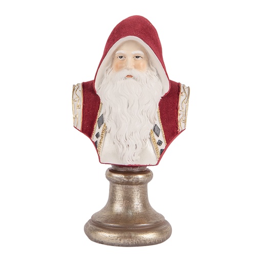 Decoratie buste kerstman 10x9x19 cm
