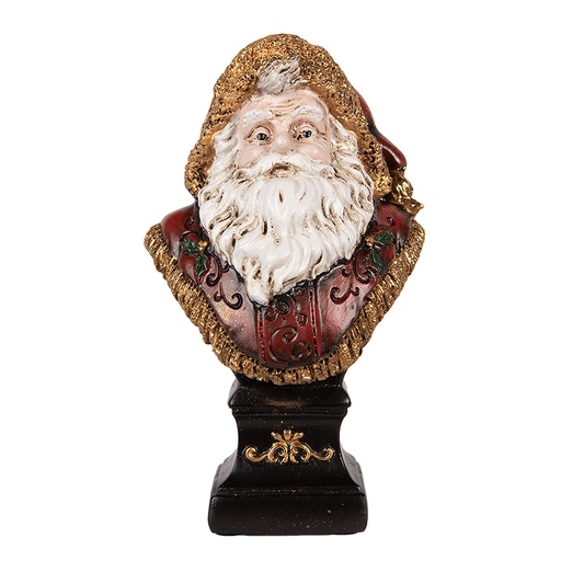 Decoratie buste kerstman 10x8x17 cm