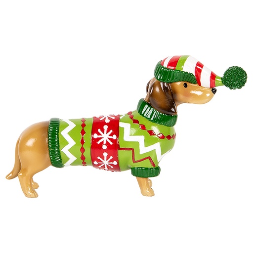 Decoratie hond (teckel) 24x5x14 cm