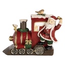 Decoratie kerstman met locomotief 16x10x13 cm