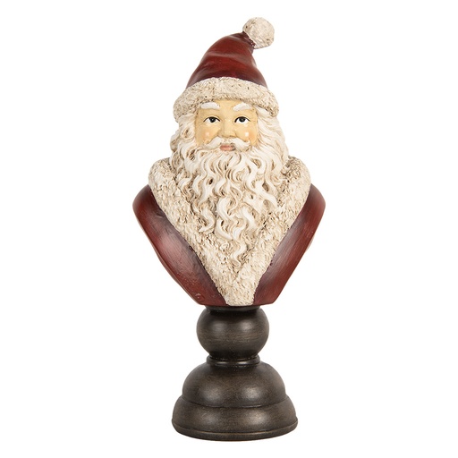 Decoratie buste kerstman 11x8x22 cm