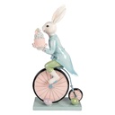 Decoratie konijn op fiets 23x12x46 cm
