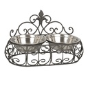 Dieren voerbak 39x20x23 cm / 2x500 ml