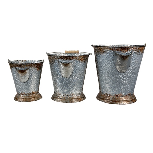 Decoratie emmer (3) Ø 26x28 / Ø 22x24 / Ø 18x20 cm
