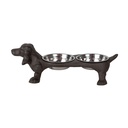 Dieren voerbak 43x23x13 cm / 2x225 ml