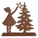 Decoratie kind met kerstboom 14x5x14 cm