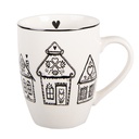 Mug Beige Black 12x8x10 cm / 350 ml