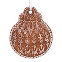 Decoration pendant Christmas Bauble Brown White 8x2x10 cm