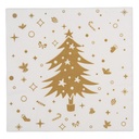 Serviettes en papier Blanc Couleur or 33x33 cm (20)