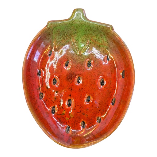 Decoratie schaaltje aardbei 14x12x2 cm