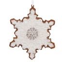 Ciondolo di decorazione fiocco di neve Bianco Marrone 9x1x10 cm