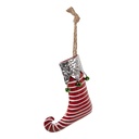 Décoration Chaussette de Noël Rouge Blanc 21x4x26 cm