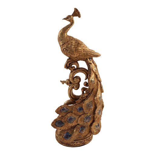 Decoratie pauw 12x8x28 cm