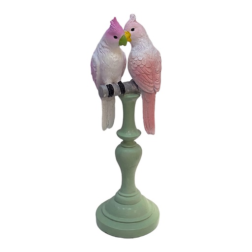 Decoratie papegaaien 9x9x28 cm