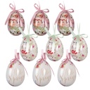 Decoratie hanger ei (set 9) Ø 5x8 cm