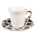 Tasse et soucoupe Blanc 8x6x6 / Ø 12x1 cm / 95 ml