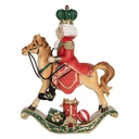 Decorazione di schiaccianoci su cavallo a dondolo Marrone Rosso 24x8x31 cm