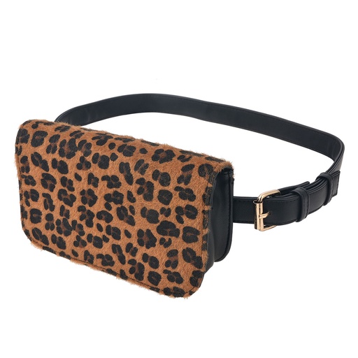 Heuptas met riem 19x5x11 cm zwart bruin