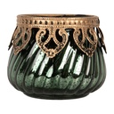 Porte-lampion en verre Vert Ø 8x7 cm