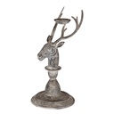 Kerzenständer Hirsch Grau 17x14x30 cm
