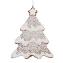 Ciondolo di decorazione albero di Natale Bianco Marrone 9x1x10 cm
