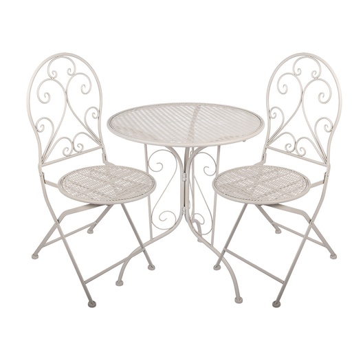 Tafel + 2 stoelen Ø 60x70 / 39x39x94 cm (2)