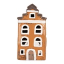 Dekoration Haus Orange Grau 13x10x24 cm