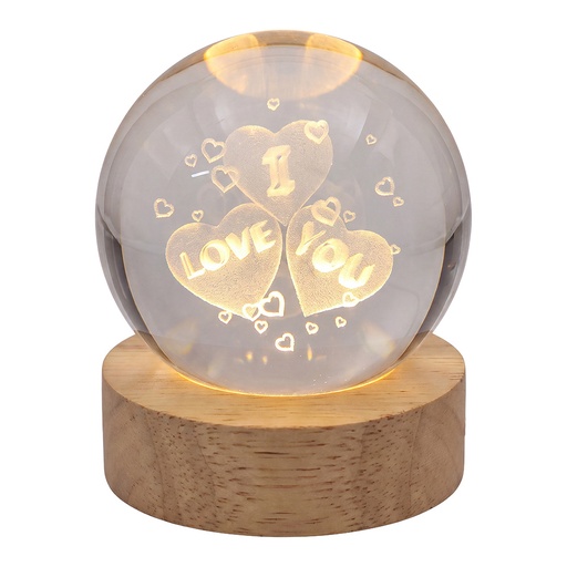 Glazen bol met licht LED Ø 6 cm