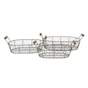 Aufbewahrungskörbe 3er Set Braun 42x27x15 cm