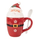 Mok met deksel en lepel 13x9x17 cm / 300 ml