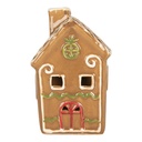 Decoratie huisje met LED 8x8x12 cm