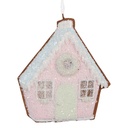 Ciondolo di decorazione di una casetta Rosa Verde 9x1x10 cm