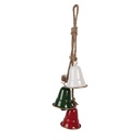 Ciondolo Decorativo Campane Rosso Verde Bianco 9x9x49 cm