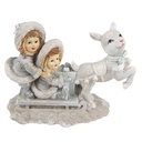 Decoratie kinderen op slee 16x7x12 cm